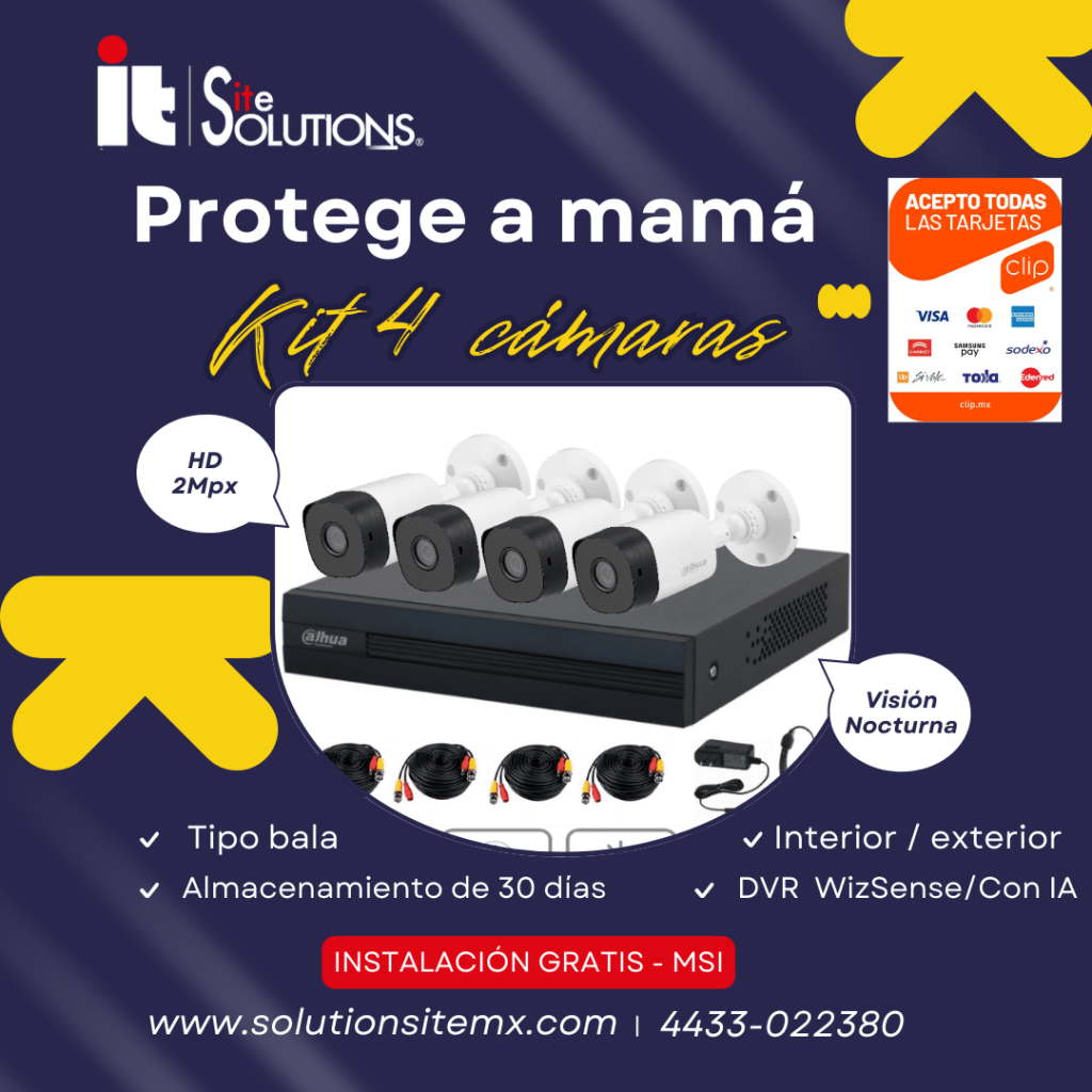 kit 4 camaras para interior y exterior