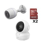 Kit de cámaras WiFi / Incluye 1 pieza CSH6C/3MP Para Uso en Interior / 1 pieza CS-H3C Para Uso en Exterior / 1 PZA Micro SD HS-TF-E1/32G / Detección de Movimiento / Notificaciones Instantáneas - Image 2