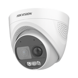 Turret TURBOHD 2 Megapixeles (1080p) / Imagen a color 24/7 / Lente 2.8 mm / Luz Blanca 20 mts / Exterior IP67 / WDR 130dB / Sensor PIR / Sirena Integrada / Estrobo ROJO – AZUL / Micrófono Integrado