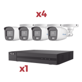 [Kit] DVR 4 Canales TurboHD + 1 Canal IP / 2 Megapixel (1080pLite) / AcuSense Lite / Audio por coaxitron / 1 Bahia de disco duro / 4 Cámaras 2 Megapixel tipo Bala / ColorVu Lite + Microfono Integrado