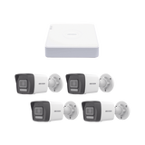 Kit IP 1080p (2 Megapixel) / NVR de 4 Canales con 4 Puertos PoE / 4 Cámaras IP Bala ColorVu Lite y ACUSENSE Lite / Micrófono Integrado - Image 2