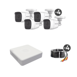 (MICRÓFONO Integrado) Kit TurboHD 1080p Lite / DVR 4 canales / Audio por Coaxitron / 4 Cámaras Bala de Metal con Micrófono Integrado