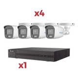 [Kit] DVR 4 Canales TurboHD + 1 Canal IP / 2 Megapixel (1080pLite) / AcuSense Lite / Audio por coaxitron / 1 Bahia de disco duro / 4 Cámaras 2 Megapixel tipo Bala / ColorVu Lite + Microfono Integrado