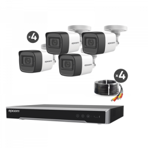 Kit TURBOHD 5 Megapixel / DVR 4 Canales / 4 Cámaras de 5 Megapixel con Micrófono Integrado / 4 Cables 18 Metros / Fuente de Poder Profesional Kit TURBOHD 5 Megapixel / DVR 4 Canales / 4 Cámaras de 5 Megapixel con Micrófono Integrado / 4 Cables 18 Metros / Fuente de Poder Profesional