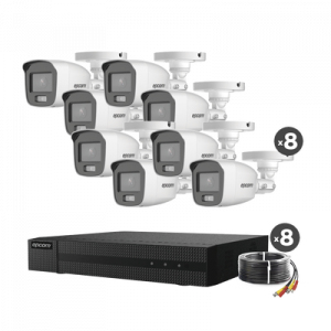 Kit TurboHD 1080p / DVR 8 Canales / 8 Cámaras Bala ColorVu con Microfono Integrado / Fuente de Poder / Accesorios de Instalación Kit TurboHD 1080p / DVR 8 Canales / 8 Cámaras Bala ColorVu con Microfono Integrado / Fuente de Poder / Accesorios de Instalación