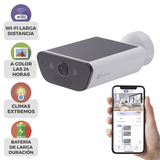 Camara de Bateria con Panel Solar Integrado / 4K Resolucion / WI-FI 6 / Vision Nocturna / Detección Humana y de Vehiculos / Batería de 10400 MAH / IP65 Camara de Bateria con Panel Solar Integrado / 4K Resolucion / WI-FI 6 / Vision Nocturna / Detección Humana y de Vehiculos / Batería de 10400 MAH / IP65