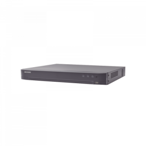 DVR 8 Canales TURBOHD + 8 Canales IP / 8 Megapixel (4K) / Audio de dos vías por Coaxitron / ACUSENSE / Reconocimiento Facial / Alarmas I/O / 1 Bahía de Disco Duro / Salida de Video en 4K / H.265+