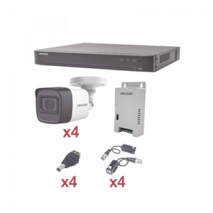 KIT TurboHD 1080p / DVR 4 Canales / 4 Cámaras Bala (exterior 2.8 mm) / Transceptores / Conectores / Fuente de Poder Profesional KIT TurboHD 1080p / DVR 4 Canales / 4 Cámaras Bala (exterior 2.8 mm) / Transceptores / Conectores / Fuente de Poder Profesional