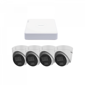 Kit IP 1080p (2 Megapixel) / NVR de 4 Canales con 4 Puertos PoE / 4 Cámaras IP Turret con Micrófono Integrado / ColorVu y ACUSENSE Lite Kit IP 1080p (2 Megapixel) / NVR de 4 Canales con 4 Puertos PoE / 4 Cámaras IP Turret con Micrófono Integrado / ColorVu y ACUSENSE Lite