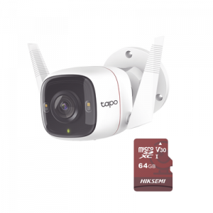 Kit de Cámara IP Wi-Fi / Incluye 1 Pieza Modelo TAPO-C320WS / Utiliza La App Tapo / 1 Memoria Micro SD Modelo Mod HS-TF-E1/64G