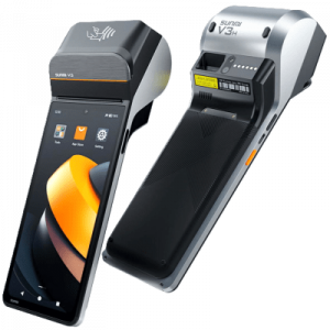 Terminal Móvil Inteligente SUNMI V3 / Pantalla HD+ 6.75″ / Procesador Qualcomm Hexa-Core / Impresora Térmica 58 mm / Escáner Láser 2D / NFC SoftPOS / 3GB RAM + 32GB Almacenamiento / Android 13 / 4G LTE / Wi-Fi Dual Band /