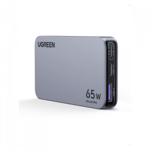 cargador rápido gan 65w ugreen / 2 puertos usb c + 1 puerto usb a / tecnología gan / carga rápida pps pd 3.0 qc 4.0 / compatibilidad universal 100 240v / diseño compacto