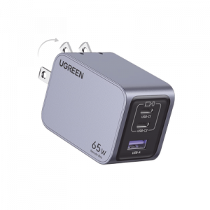 cargador de 65w serie nexode pro | 3 puertos de carga rápida | 2 usb c | 1 usb a | tecnología ganinfinity | pd3.1 de 65w / qc4.0 | tecnología de protección térmica | optimiza la carga | caja de aluminio | incluye cable u