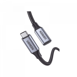 Cable USB-C Macho a USB-C Hembra | 1metro | USB-C 3.1 Gen 2 | Compatible con Thunderbolt 3 | Carcasa de Aluminio | Nylon Trenzado | Transferencia de Datos 10 Gbps | Soporta hasta 100W para Carga Rápida.