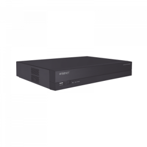 nvr 8 canales soporta hasta 8mp / h.265 / p2p wisenet / 8 puertos poe plug and play.
