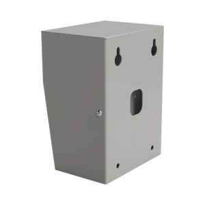 cubierta industrial para montaje de porteros ip fanvil y grandstream, pintura electrostática color gris.