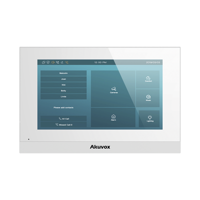 monitor color blanco linux / pantalla touch de 7 pulgadas / sip / poe / wifi / compatible con frentes de calle akuvox monitor color blanco linux / pantalla touch de 7 pulgadas / sip / poe / wifi / compatible con frentes de calle akuvox