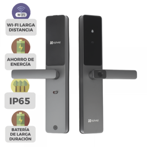 Cerradura Inteligente / Cerrojo Tipo Americano / Wi-Fi / Bluetooth / Códigos Temporales Para Visitantes / Lectura de Huella / Lectura de Tag / Contraseña / Botón para Timbrar / Apertura remota desde la APP / No Requiere Hub