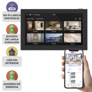 Pantalla Inalámbrica / Con Batería Recargable 4600mAh / Wi-Fi / Ideal Para Escritorio o Pared / Vista en Vivo de Cámaras EZVIZ / Compatible con Videoportero CS-HP7 para ver Cámara y Apertura Remota / Audio de Dos Vías Pantalla Inalámbrica / Con Batería Recargable 4600mAh / Wi-Fi / Ideal Para Escritorio o Pared / Vista en Vivo de Cámaras EZVIZ / Compatible con Videoportero CS-HP7 para ver Cámara y Apertura Remota / Audio de Dos Vías