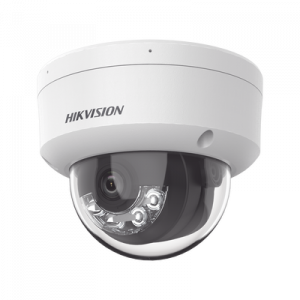 [Dual Light] Domo IP 2 Megapixel / Lente 2.8 mm / 30 mts IR + 30 mts Luz Blanca / Micrófono Integrado / Antivandálico IK08 / ACUSENSE Lite / Exterior IP67 / H.265 / PoE / ONVIF / Micro SD