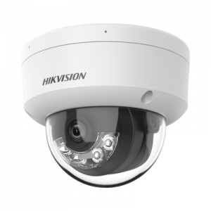 Domo IP 4 Megapixel / Lente 2.8 mm / Dual Light (30 mts IR + 30 mts Luz Blanca) / Micrófono Integrado / Antivandálico IK08 / Motion Detection 2.0 / Exterior IP67 / H.265 / PoE / ONVIF / Micro SD