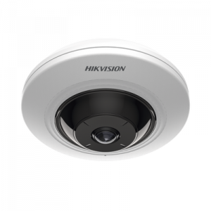 Mini Fisheye IP 5 Megapixel / Panorámica 180° – 360° / 8 mts IR / Interior / PoE / HEOP / ACUSENSE / Detección Facial / Microfono Integrado