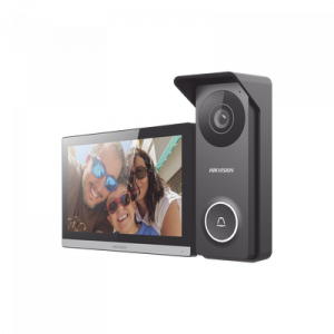 Kit de Videoportero Hibrido TurboHD con Pantalla LCD touch de 7″ Wi-Fi / Frente de Calle para Exterior Metalico / 720p (1 Megapíxel )117° de Visión (Gran Angular) / Llamada a App Hik-Connect