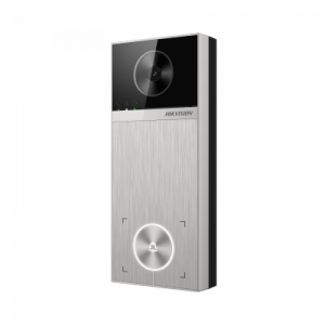 Videoportero / 4 Megapixel / Ángulo de Visión 150° / Control de 2 Cerraduras / Desbloqueo por Tarjeta, Hik-Connect y Estación Interior / IP65 / PoE IEEE802.3at / Compatibilidad ONVIF / H.265