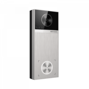 videoportero / 4 megapixel / Ángulo de visión 150° / control de 2 cerraduras / desbloqueo por tarjeta, hik connect y estación interior / ip65 / poe ieee802.3at / compatibilidad onvif / h.265