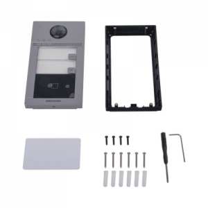 videoportero ip (ip65 + ik08) con llamada y apertura desde app hik connect / soporta 2 departamentos / poe estandar / interfaz web para configuración / 2 puertas
