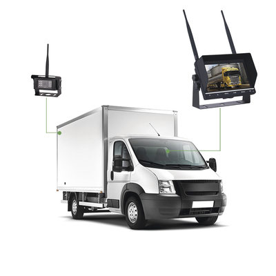 sistema profesional inalámbrico de cámara de reversa infrarroja y monitor de 7" para vehículos de trabajo y montacargas sistema profesional inalámbrico de cámara de reversa infrarroja y monitor de 7" para vehículos de trabajo y montacargas