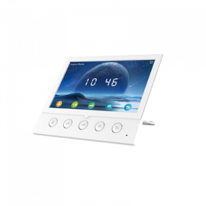 Monitor IP/SIP para interior, Wi-Fi, pantalla a color de 7″, audio de 2 vías, PoE, 8 interfaces de entrada de alarma.