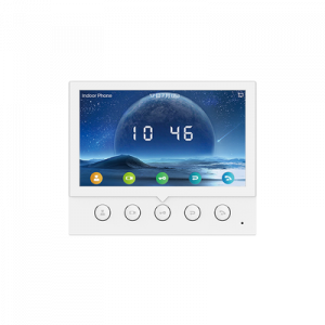 monitor ip/sip para interior, wi fi, pantalla a color de 7", audio de 2 vías, poe, 8 interfaces de entrada de alarma.