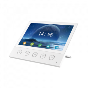 Monitor IP/SIP para interior, Wi-Fi, pantalla táctil de 7″, audio de 2 vías, PoE, 8 interfaces de entrada de alarma. Monitor IP/SIP para interior, Wi-Fi, pantalla táctil de 7″, audio de 2 vías, PoE, 8 interfaces de entrada de alarma.