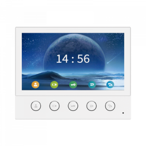 monitor ip/sip para interior, wi fi, pantalla táctil de 7", audio de 2 vías, poe, 8 interfaces de entrada de alarma.