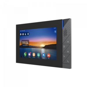 monitor ip/sip para interior con android, wi fi, bluetooth, pantalla táctil de 7", audio de 2 vías, poe, 8 interfaces de entrada de alarma.