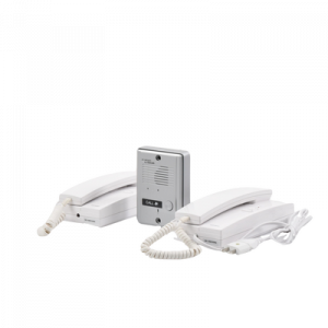 kit de audio portero con 2 auriculares y frente de calle