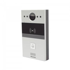 videoportero de 1 botón / lector de tarjetas mifare y prox em / notificación a app / 100% en la nube / notificación por llamada telefónica / sip / onvif / ip65 / cámara 2mp / panel de aluminio / control de 2 puertas