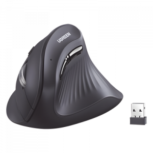 Mouse Inalámbrico Vertical / Dual 2.4G y Bluetooth / 3 Dispositivos Simultáneos / 4 Niveles DPI hasta 4000 / Alcance 10 m (32.8 ft) / 5 Botones Silenciosos