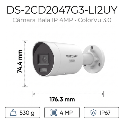 Cámara Bala IP / 4 Megapixel / ColorVu 3.0 / Dual Light 40 m (131.2 ft) / WDR 130 dB / AcuSense 3.0 / IP67 / NEMA 4X - Image 2