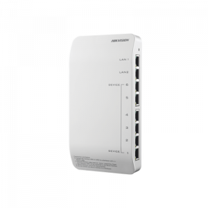 Distribuidor PoE (propietario) de Audio y Vídeo / Soporta Hasta 6 dispositivos / Compatible con Frente de Calle y Monitor IP HIKVISION