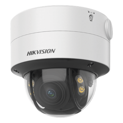 Cámara Domo IP / 4 Megapixel / ColorVu 24/7 / Lente 2.8-12 mm / Luz Blanca 40 m (131.2 ft) / WDR 130 dB / AcuSense / IP67 / IK10 Cámara Domo IP / 4 Megapixel / ColorVu 24/7 / Lente 2.8-12 mm / Luz Blanca 40 m (131.2 ft) / WDR 130 dB / AcuSense / IP67 / IK10