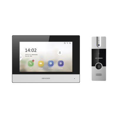 Kit de Videoportero Híbrido / Pantalla Táctil 7″ / Cámara 720x576p / IP a 4 Hilos / Wi-Fi y Cableado / PoE 802.3af / Expansión a 6 Monitores Kit de Videoportero Híbrido / Pantalla Táctil 7″ / Cámara 720x576p / IP a 4 Hilos / Wi-Fi y Cableado / PoE 802.3af / Expansión a 6 Monitores