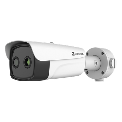 Cámara Bala IP Bi-Espectral / Térmica 384 × 288 / Óptica 5 MP / IA Guanlan / -20°C a 150°C / IP67 Cámara Bala IP Bi-Espectral / Térmica 384 × 288 / Óptica 5 MP / IA Guanlan / -20°C a 150°C / IP67