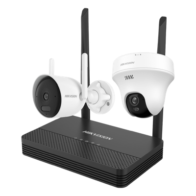 Kit IP Inalámbrico / NVS 4 Canales / 2 Cámaras Wi-Fi 2 Megapixel / Dual Light 30 m (98.4 ft) / Audio Bidireccional / Lente 2.8 mm 97° Kit IP Inalámbrico / NVS 4 Canales / 2 Cámaras Wi-Fi 2 Megapixel / Dual Light 30 m (98.4 ft) / Audio Bidireccional / Lente 2.8 mm 97°