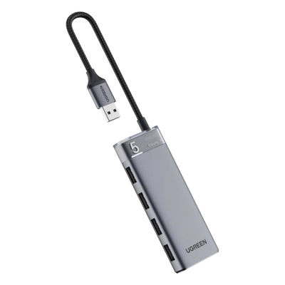 HUB USB 3.2 Gen1 / 4 Puertos USB-A / 5Gbps / Carcasa ABS+PC Metalizado / Cable Nylon 20cm / OTG / LED Indicador HUB USB 3.2 Gen1 / 4 Puertos USB-A / 5Gbps / Carcasa ABS+PC Metalizado / Cable Nylon 20cm / OTG / LED Indicador