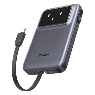 Power Bank / 10000 mAh / 30 W / Carga Bidireccional / Pantalla TFT / USB-C Integrado / Aprobación Aérea Power Bank / 10000 mAh / 30 W / Carga Bidireccional / Pantalla TFT / USB-C Integrado / Aprobación Aérea