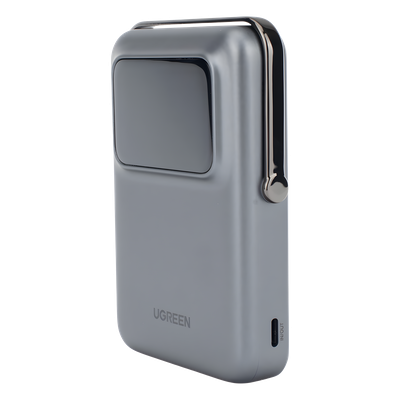 Power Bank Inalámbrico / 10000 mAh / Carga Inalámbrica 7.5W / USB-C 20W / Pantalla TFT con Emojis / Soporte Plegable / Succión Magnética 10N - Image 5