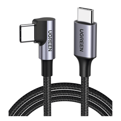 Cable USB-C a USB-C / 1 Metro (3.28 Pies) / Conector 90° / Carga 60W / 480 Mbps / Nylon Trenzado / Aluminio Cable USB-C a USB-C / 1 Metro (3.28 Pies) / Conector 90° / Carga 60W / 480 Mbps / Nylon Trenzado / Aluminio
