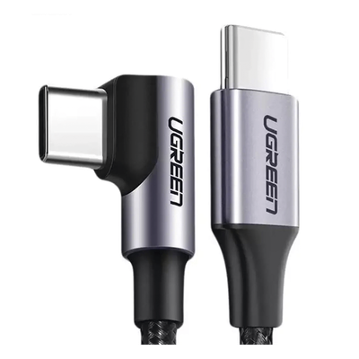 Cable USB-C a USB-C / 1 Metro (3.28 Pies) / Conector 90° / Carga 60W / 480 Mbps / Nylon Trenzado / Aluminio - Image 3